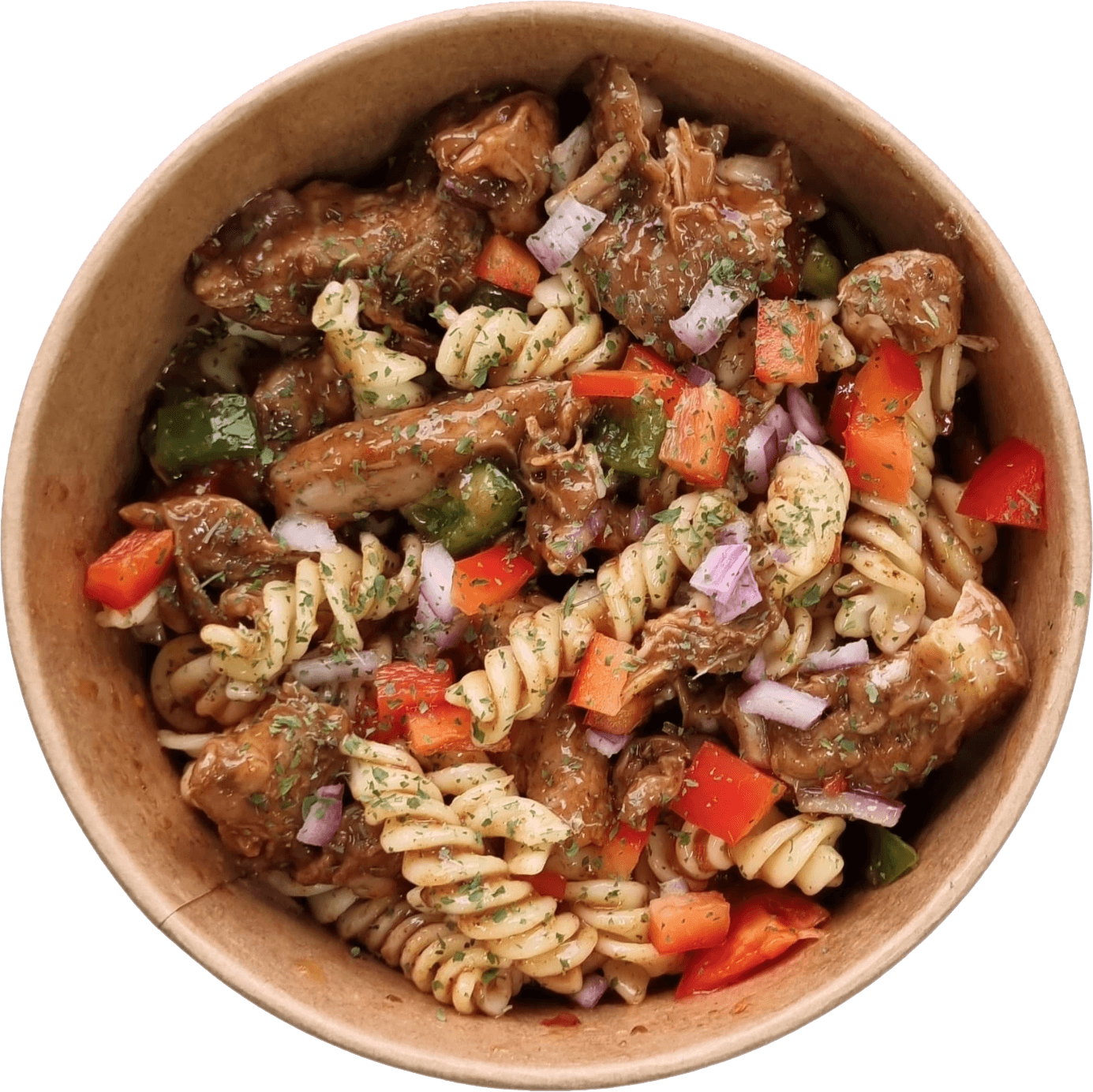 Caribbean Shredded Chicken Pasta